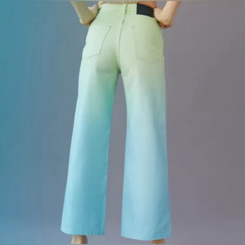 NWT Urban Outfitters BDG Hi-Rise&Wide Leg Ombré Jeans size 32 blue/green - Picture 4 of 9
